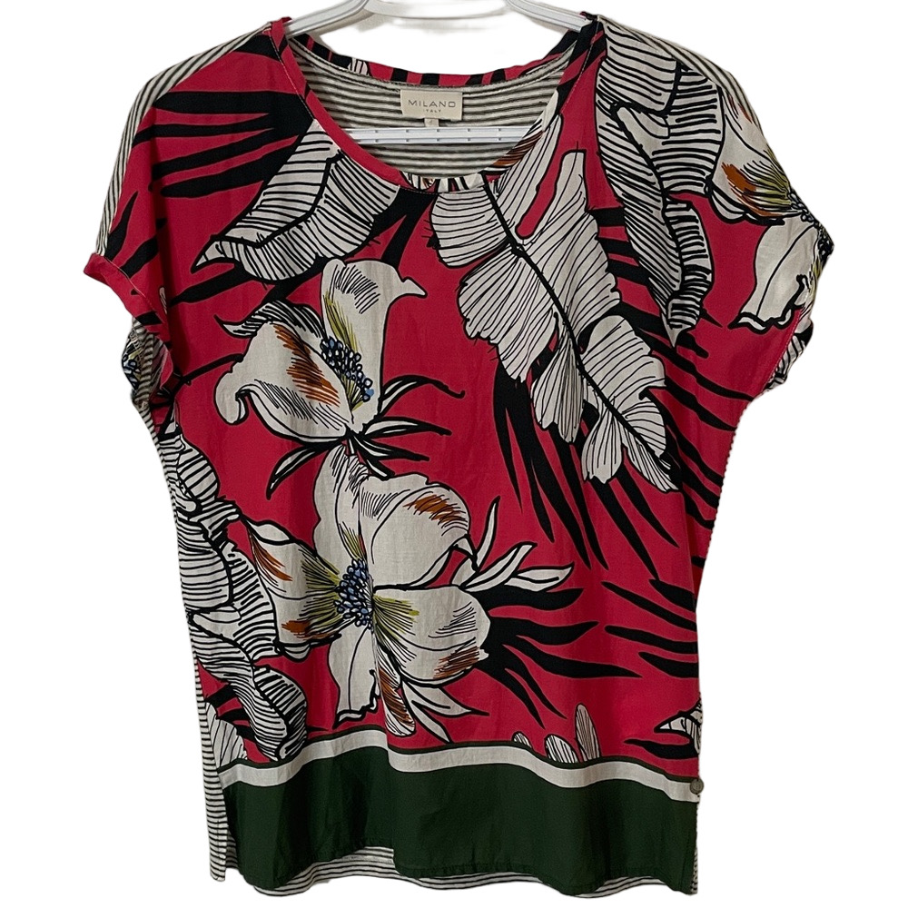 Milano Italy Floral Top Size Small